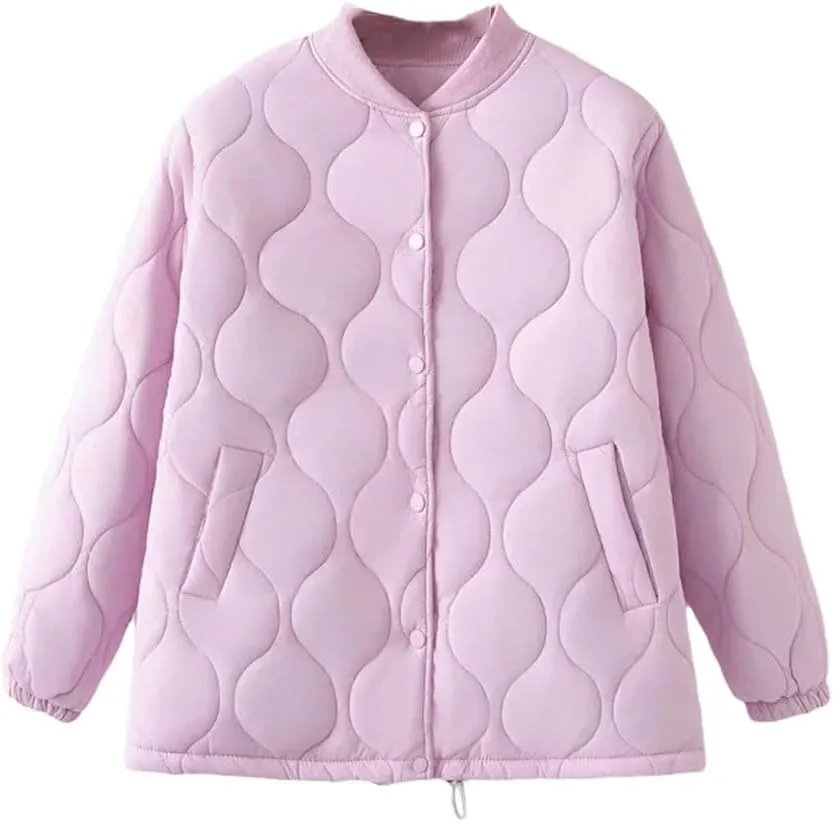 Plus Size Women Parka Autumn/Winter Fashion Loose Thin Casual Baseball Collar Cotton-Padded Coat