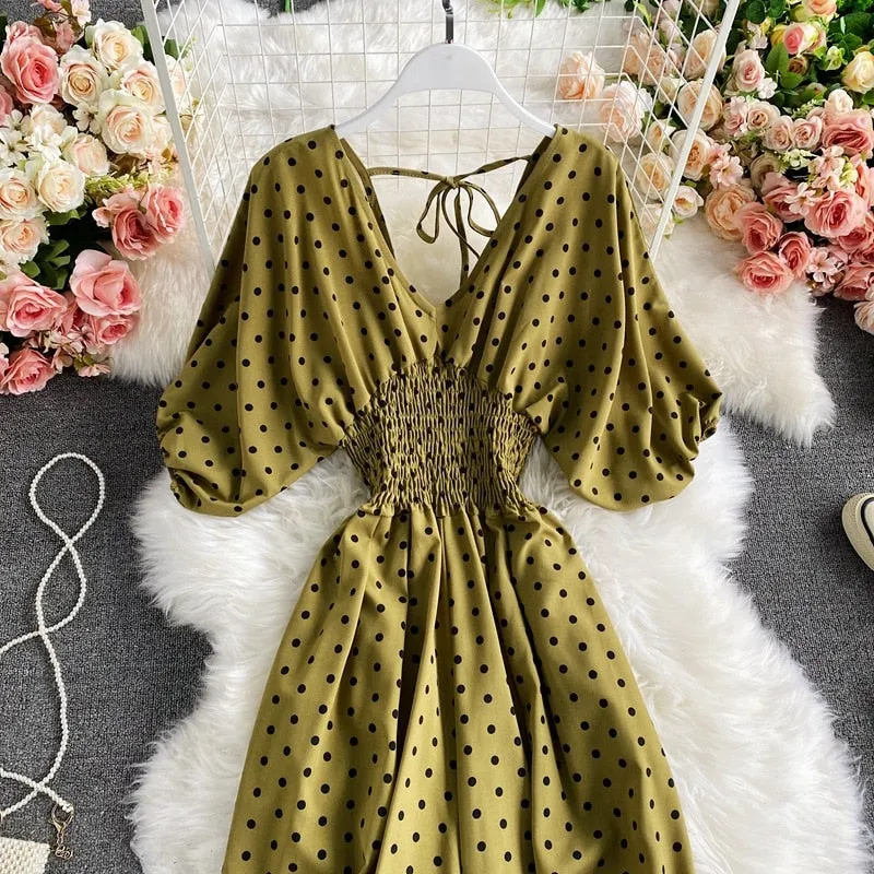Polka Dot Print Jumpsuit - multiple colors