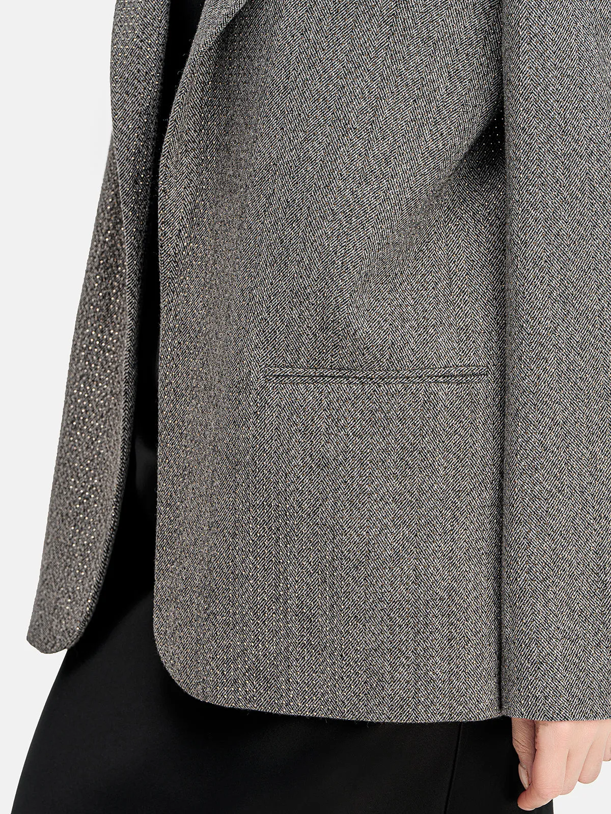 Shiny Shoulder Padded Blazer