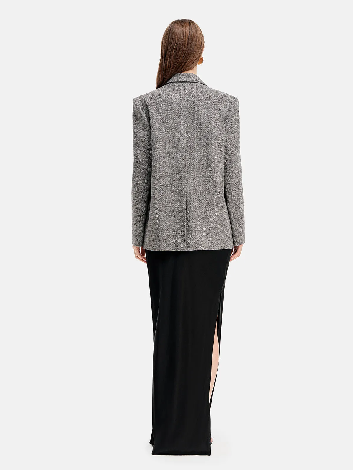 Shiny Shoulder Padded Blazer