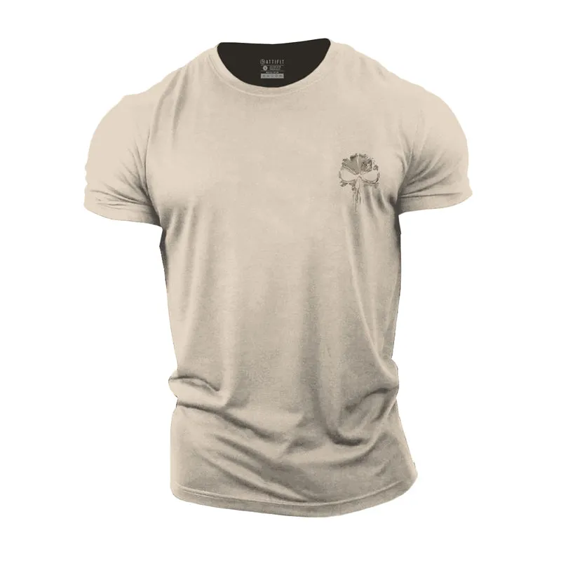 Skull Print Men's Fitness T-shirts