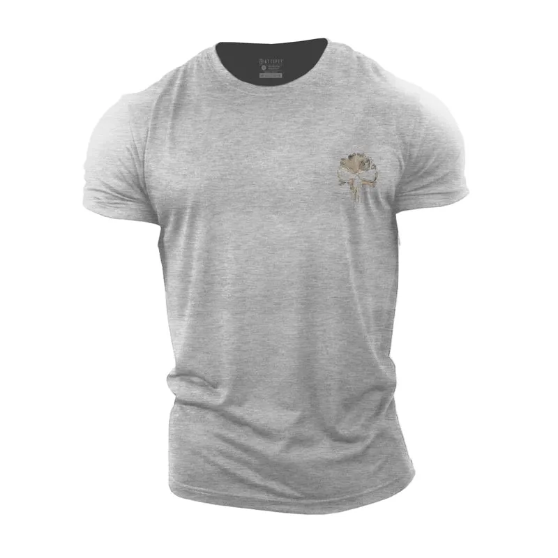 Skull Print Men's Fitness T-shirts
