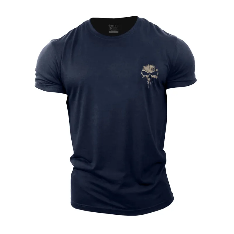 Skull Print Men's Fitness T-shirts