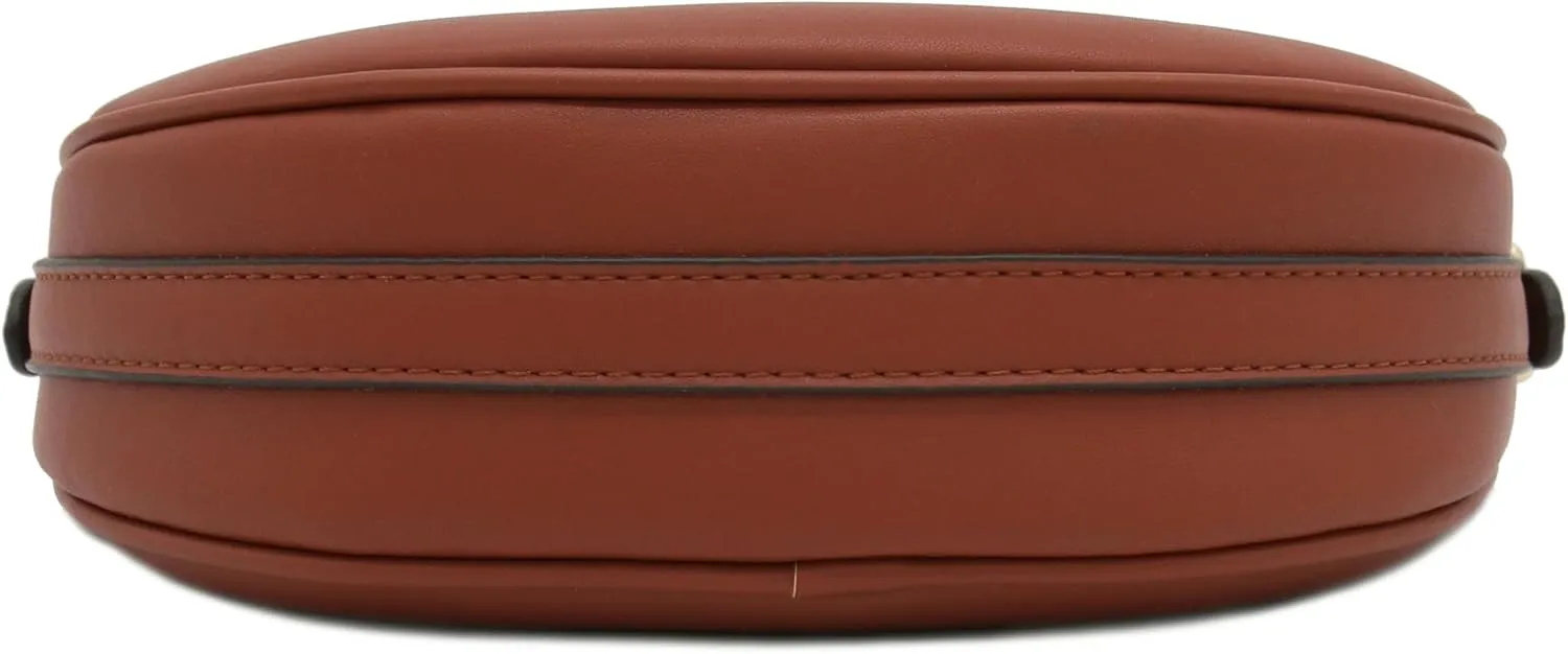 Small Crescent Smooth Faux Leather Underarm Shoulder Bag