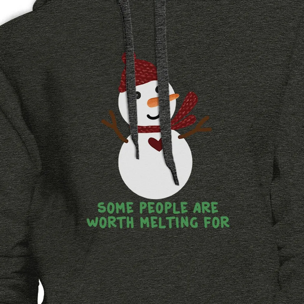 Some People Are Worth Melting For Snowman Dark Grey Hoodie
