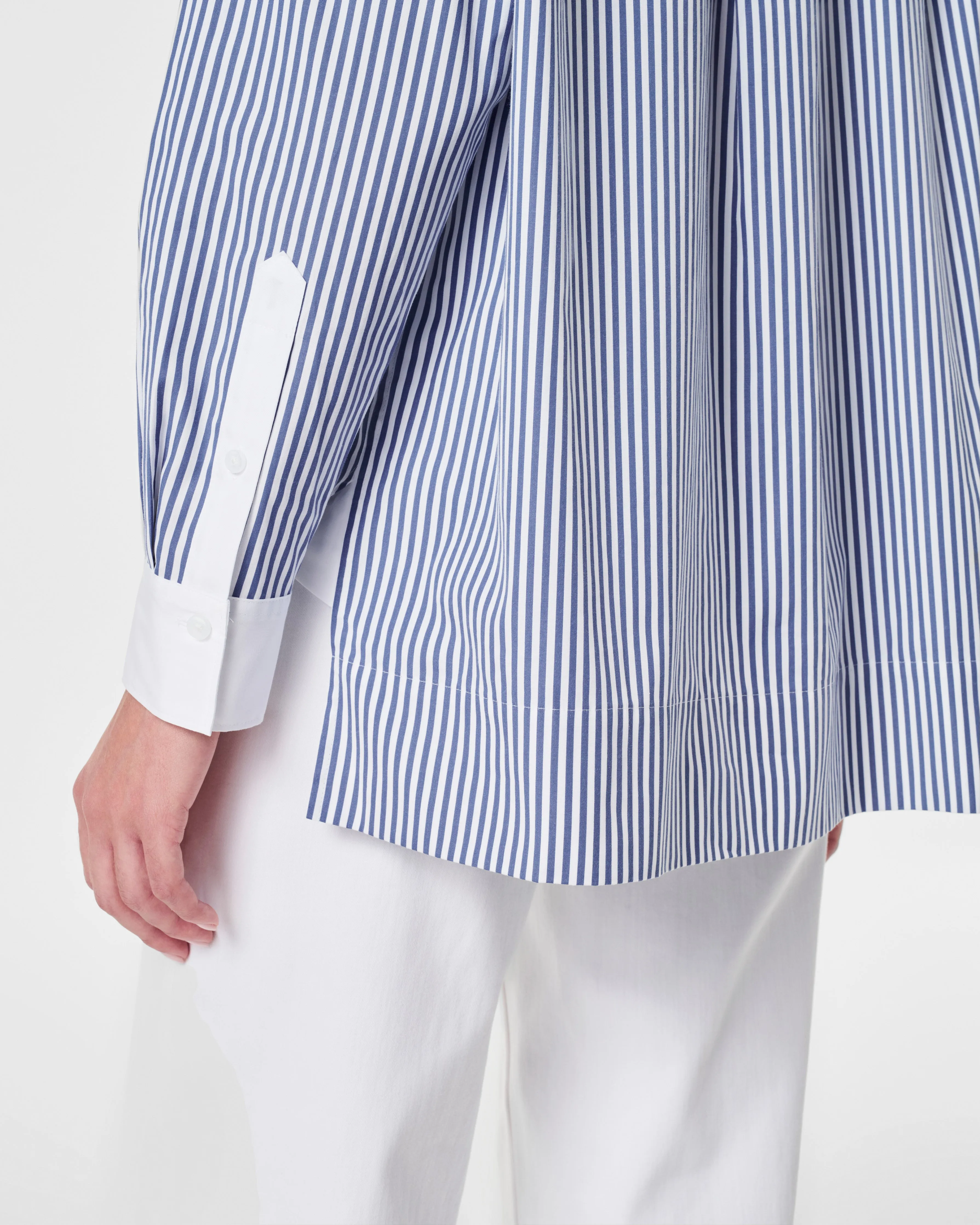 SPANX® Poplin Tuxedo Shirt, Stripe