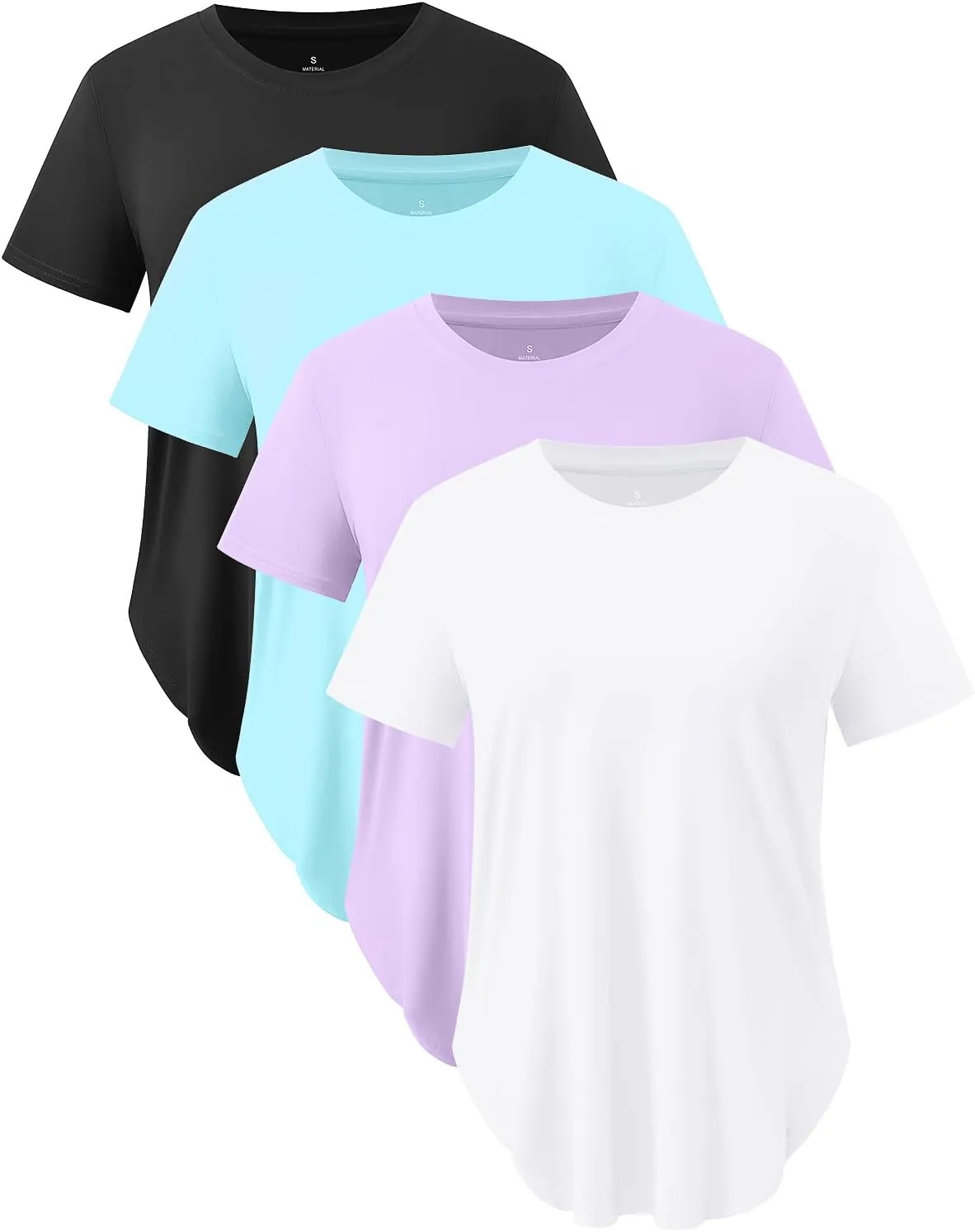 Star Vibe Womens Workout Shirts Breathable UPF 50  Quick Dry Athletic Yoga T-Shirts Short Sleeve Gym Running Hiking Tops