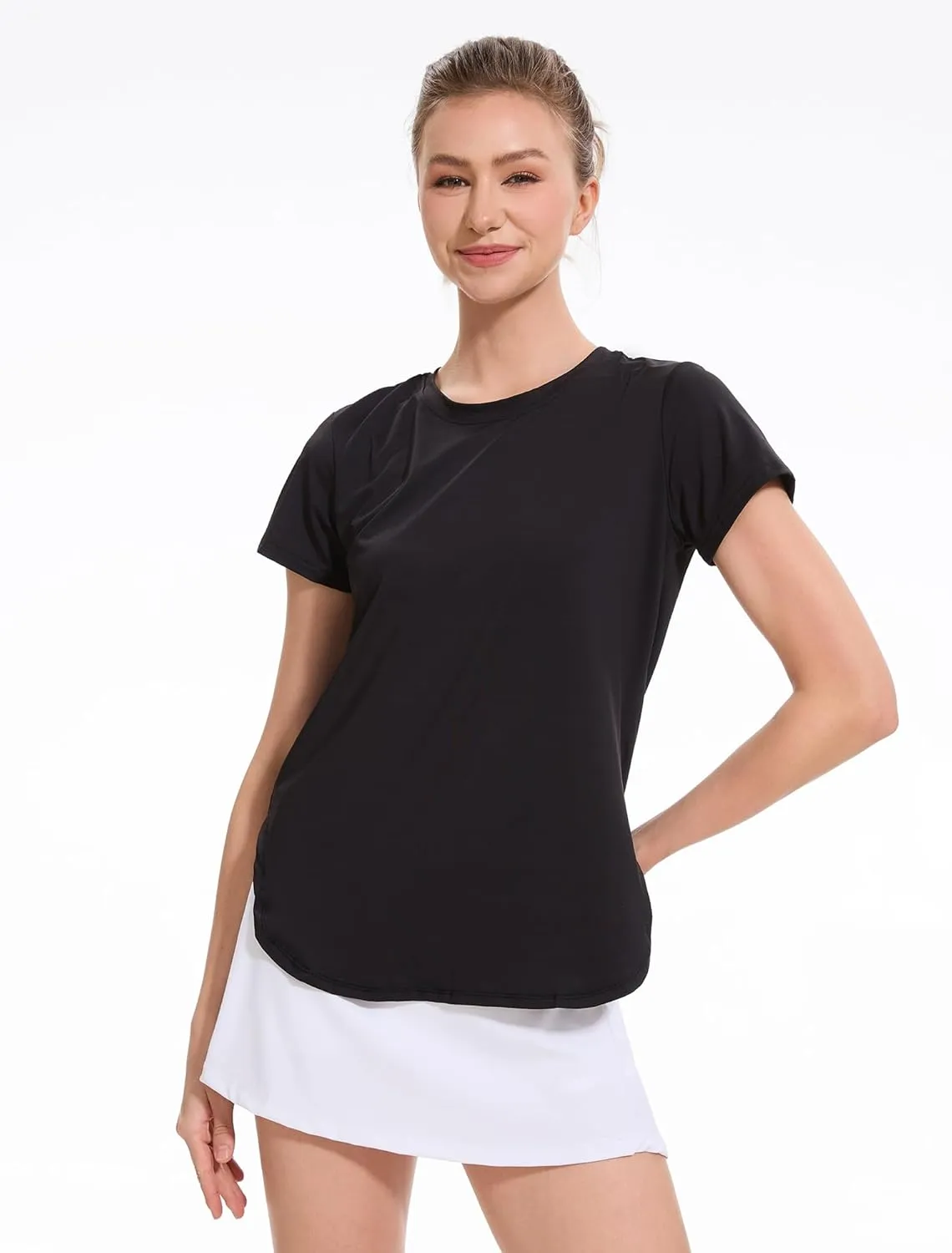 Star Vibe Womens Workout Shirts Breathable UPF 50  Quick Dry Athletic Yoga T-Shirts Short Sleeve Gym Running Hiking Tops