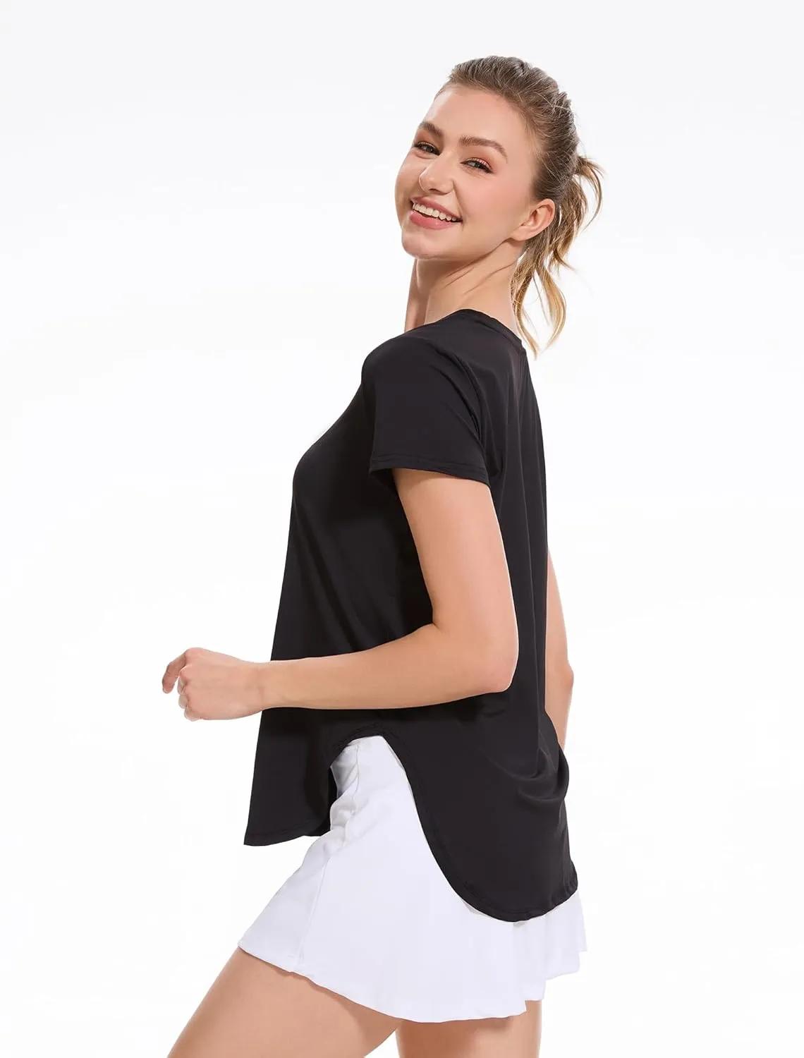 Star Vibe Womens Workout Shirts Breathable UPF 50  Quick Dry Athletic Yoga T-Shirts Short Sleeve Gym Running Hiking Tops