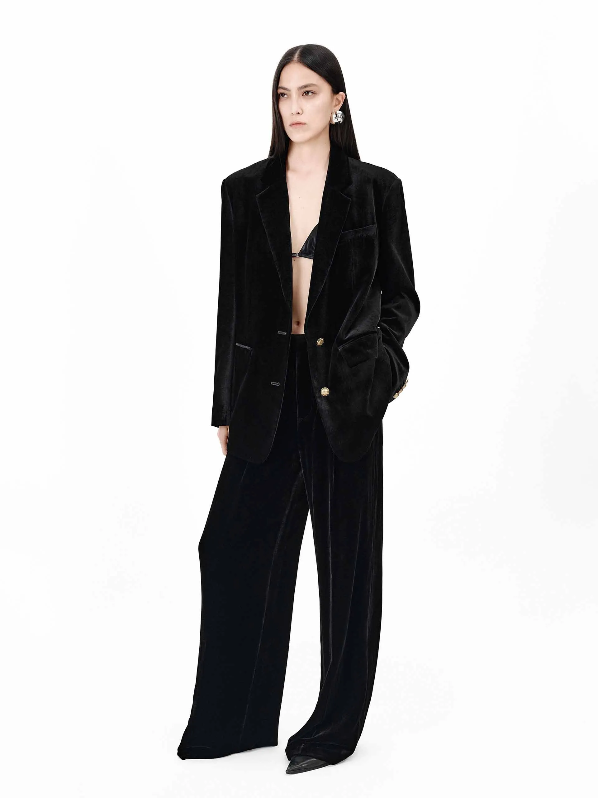Straight Velvet Pants