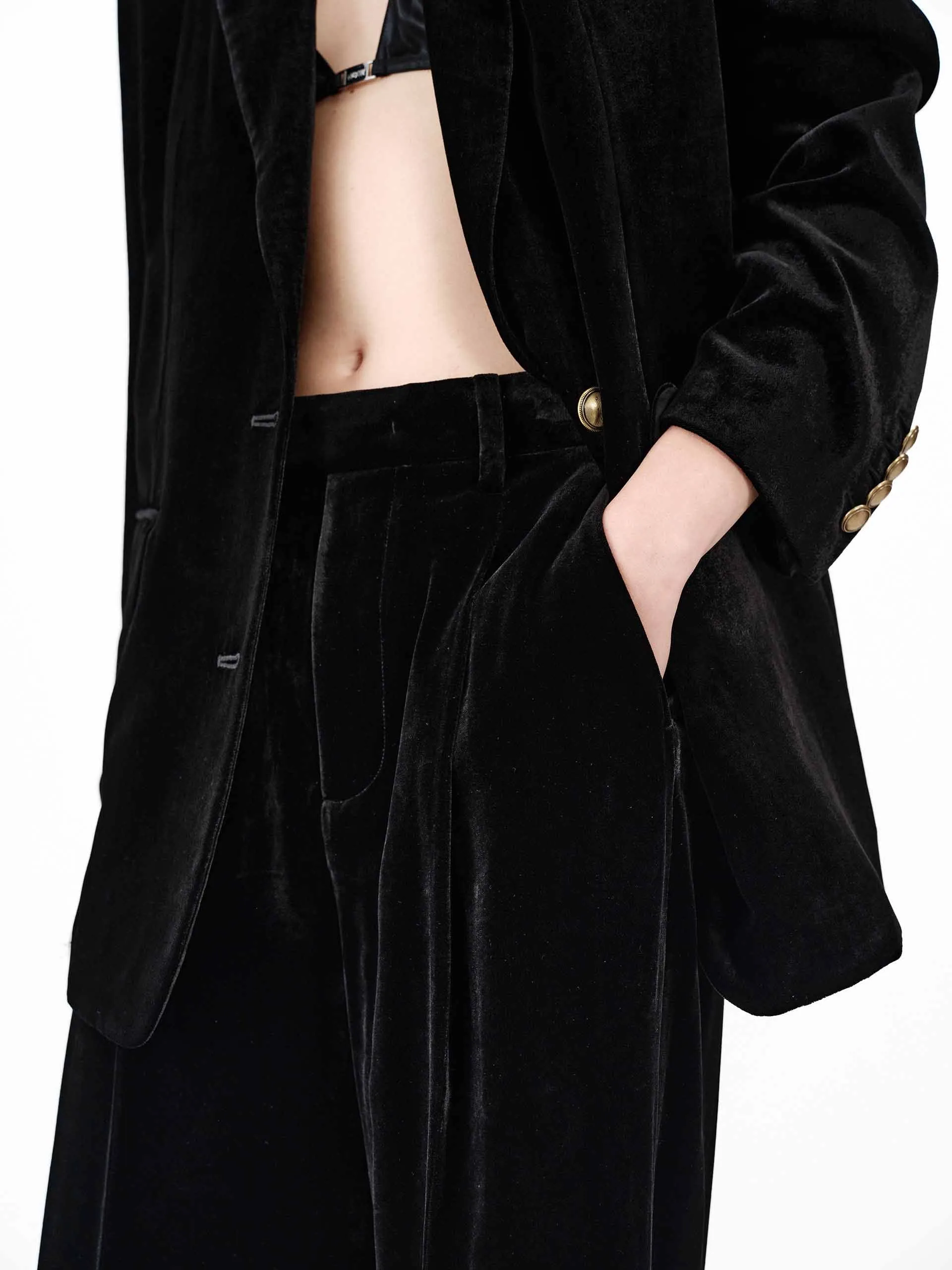 Straight Velvet Pants