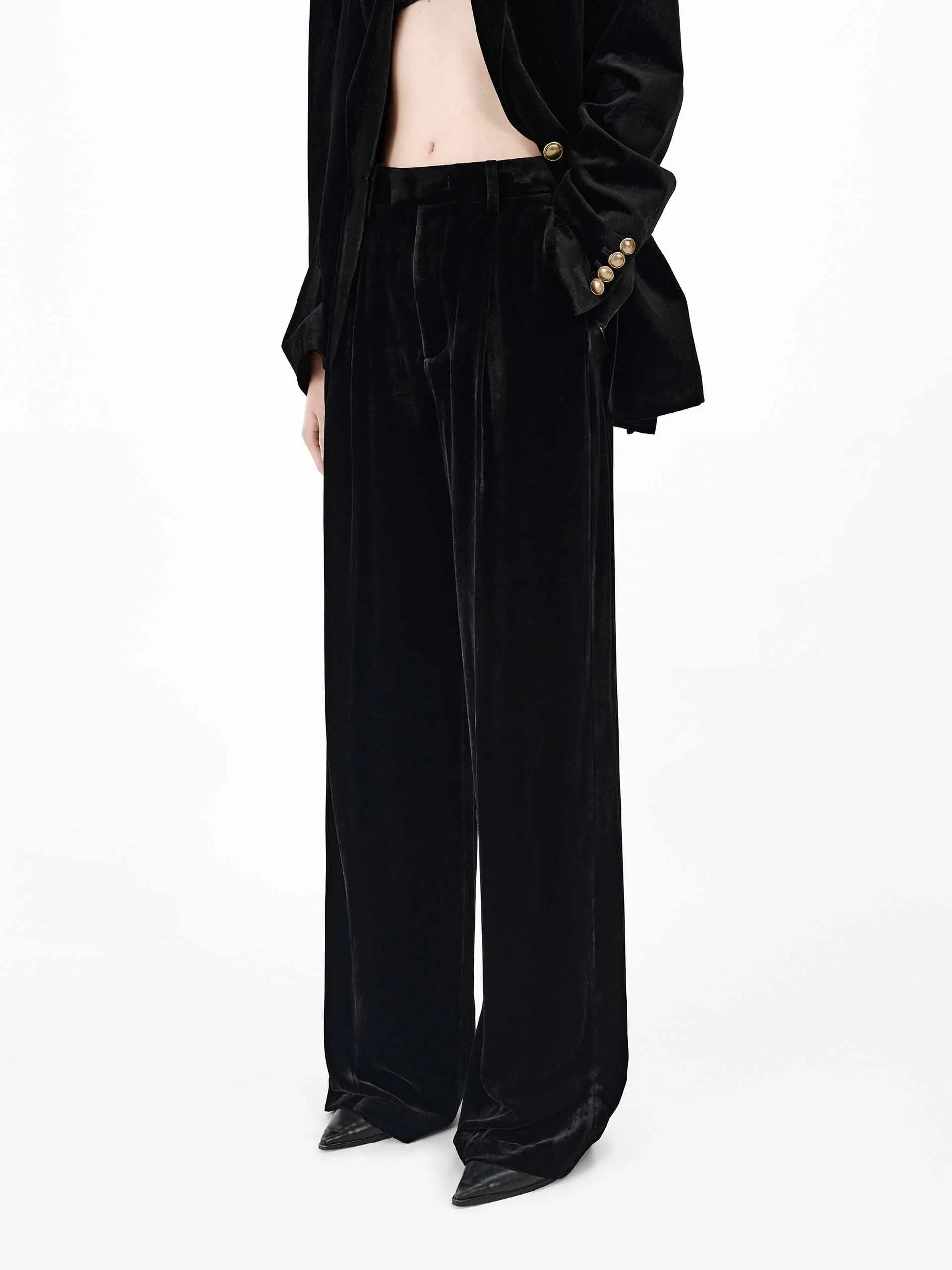 Straight Velvet Pants