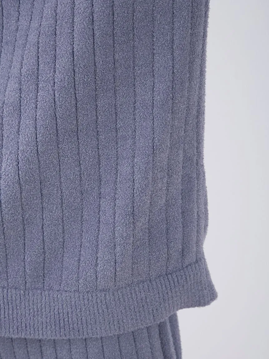 Temperature-Controlled Men's Ribbed Knit V Neck Cardigan