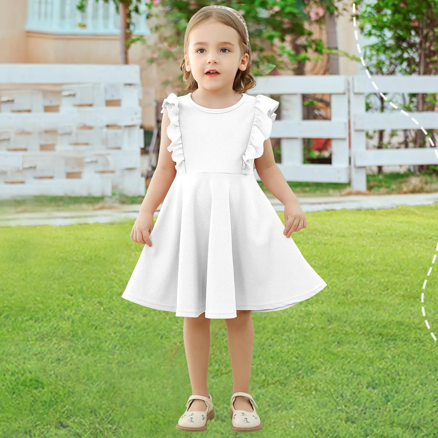 Toddler Dress Summer Baby Girls Sleeveless Ruffle Dresses for Girls Casual Birthday Party Beach Kids Sundress