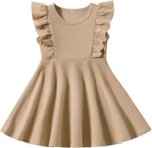 Toddler Dress Summer Baby Girls Sleeveless Ruffle Dresses for Girls Casual Birthday Party Beach Kids Sundress