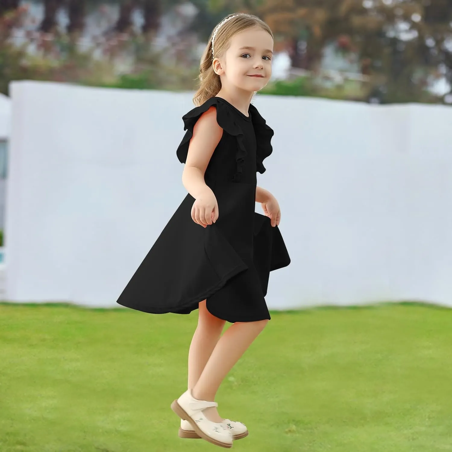 Toddler Dress Summer Baby Girls Sleeveless Ruffle Dresses for Girls Casual Birthday Party Beach Kids Sundress