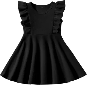 Toddler Dress Summer Baby Girls Sleeveless Ruffle Dresses for Girls Casual Birthday Party Beach Kids Sundress