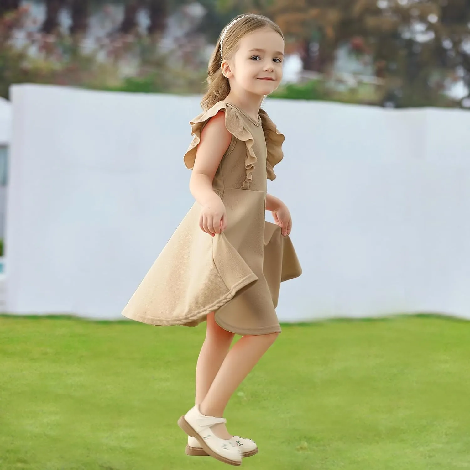Toddler Dress Summer Baby Girls Sleeveless Ruffle Dresses for Girls Casual Birthday Party Beach Kids Sundress