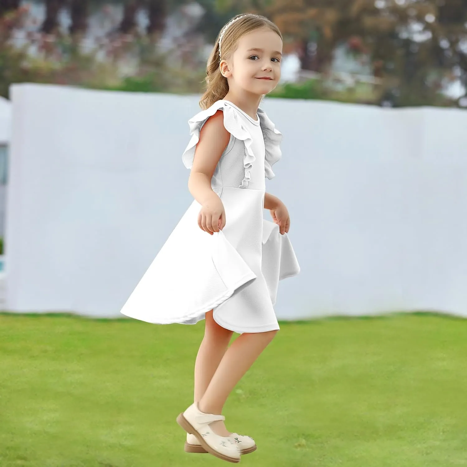 Toddler Dress Summer Baby Girls Sleeveless Ruffle Dresses for Girls Casual Birthday Party Beach Kids Sundress