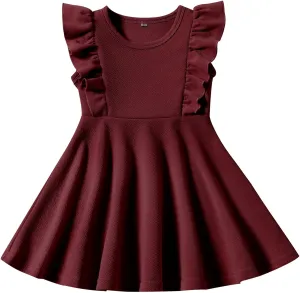 Toddler Dress Summer Baby Girls Sleeveless Ruffle Dresses for Girls Casual Birthday Party Beach Kids Sundress