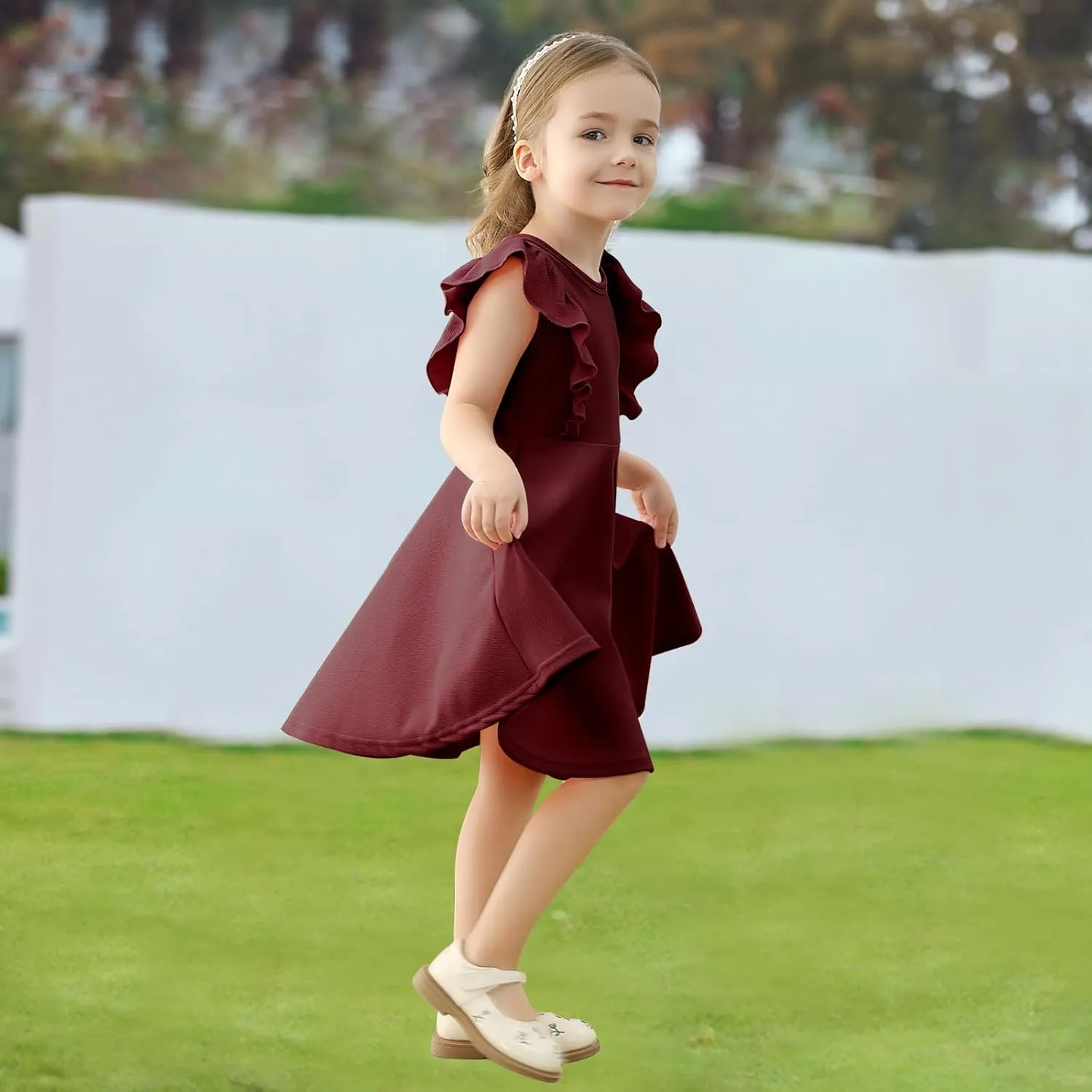 Toddler Dress Summer Baby Girls Sleeveless Ruffle Dresses for Girls Casual Birthday Party Beach Kids Sundress
