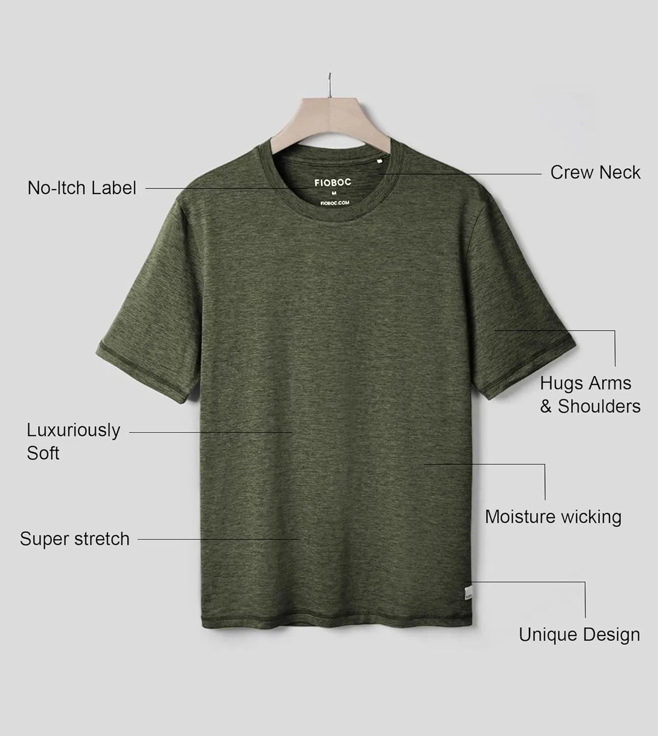 Velou Men's T-Shirts Ultra Soft Premium Short Sleeve Workout Shirts for Men Casual Crew Neck Summer Basic Gym Athletic Shirts