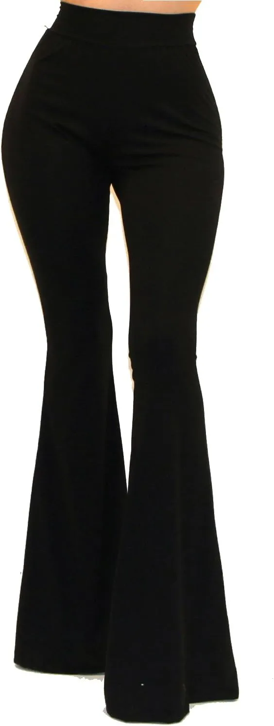 Vivicastle Women's USA Lightweight Boho Comfy Stretchy Bell Bottom Flare Pants