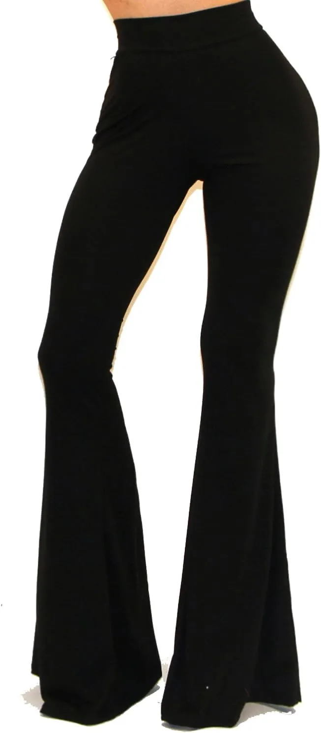 Vivicastle Women's USA Lightweight Boho Comfy Stretchy Bell Bottom Flare Pants