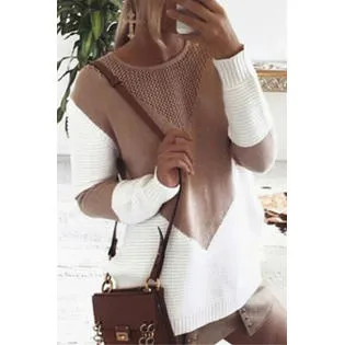 Women Autumn Fashion Contrast Color Sweater - WSTC24107