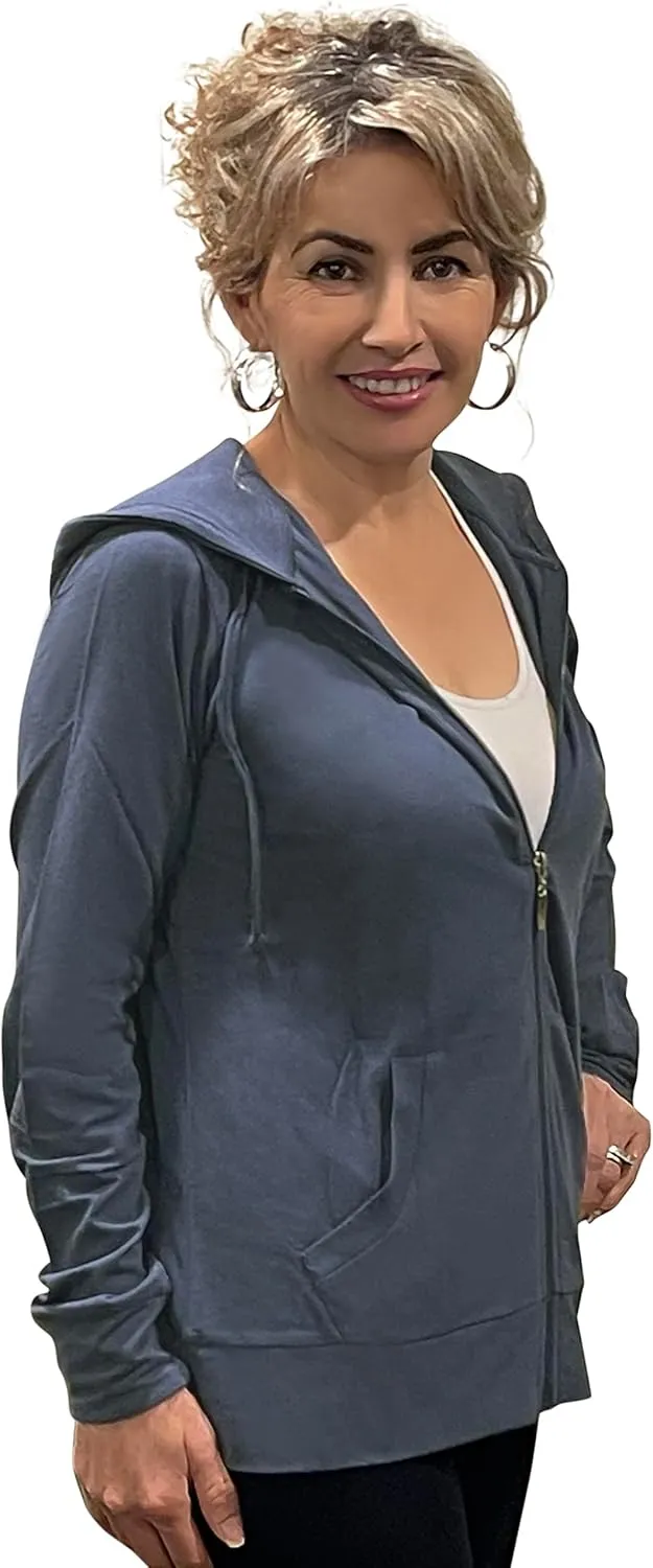 Women's Active Casual Thin Cotton Zip Up Hoodie Jacket