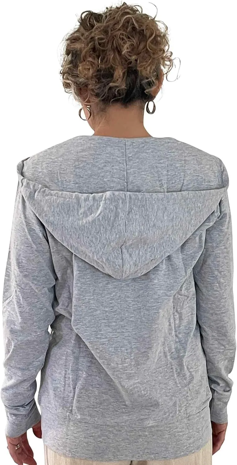 Women's Active Casual Thin Cotton Zip Up Hoodie Jacket