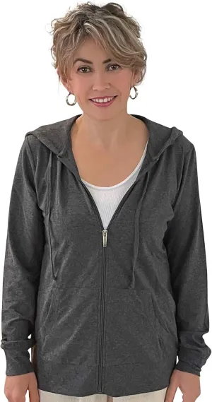 Women's Active Casual Thin Cotton Zip Up Hoodie Jacket