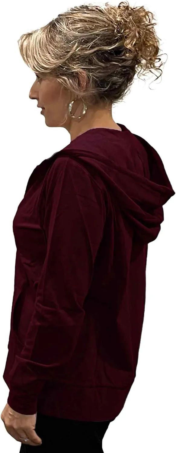 Women's Active Casual Thin Cotton Zip Up Hoodie Jacket