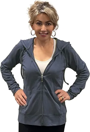 Women's Active Casual Thin Cotton Zip Up Hoodie Jacket