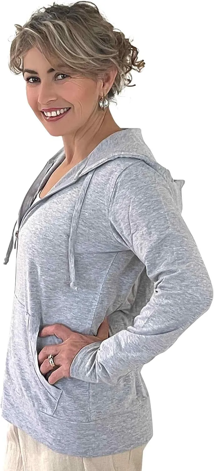 Women's Active Casual Thin Cotton Zip Up Hoodie Jacket