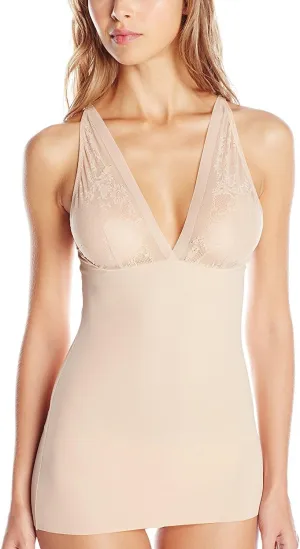 Womens Lightweight Smooth and Silky Body Shaping Camisole with Adjustable Straps and Lace Trim