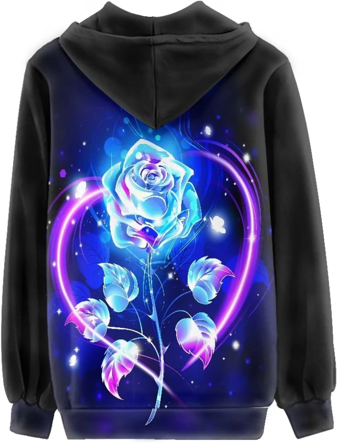 Women's Long Sleeve Hoodie with Smooth Zipper Casual Sweatshirt Y2K Hooded Cardigan Size XS-5XL