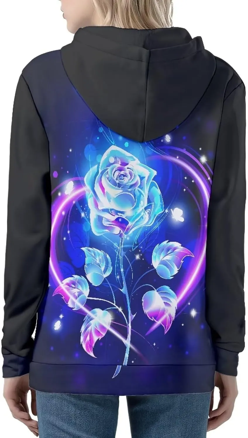 Women's Long Sleeve Hoodie with Smooth Zipper Casual Sweatshirt Y2K Hooded Cardigan Size XS-5XL