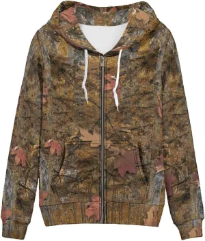 Women's Long Sleeve Hoodie with Smooth Zipper Casual Sweatshirt Y2K Hooded Cardigan Size XS-5XL