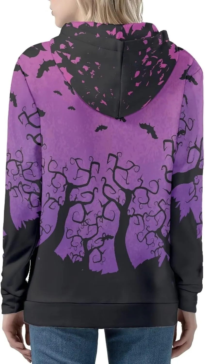 Women's Long Sleeve Hoodie with Smooth Zipper Casual Sweatshirt Y2K Hooded Cardigan Size XS-5XL