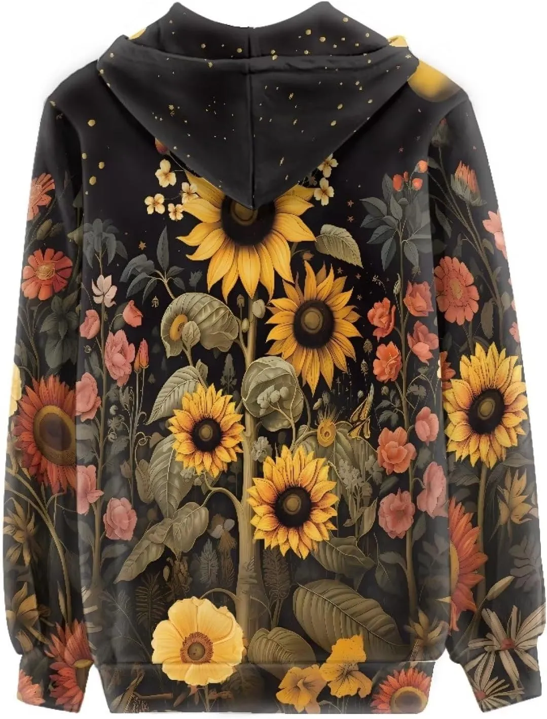 Women's Long Sleeve Hoodie with Smooth Zipper Casual Sweatshirt Y2K Hooded Cardigan Size XS-5XL