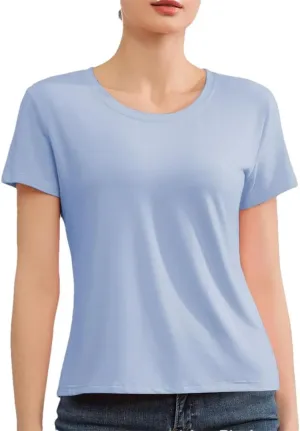 Women's Short Sleeve T-Shirts Breathable Quick Dry Daily Work T-Shirt Women Tops