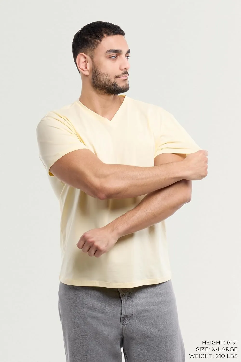 X RAY Men's V-Neck T-Shirts, Soft Cotton Short Sleeve Casual Slim Fit V Neck T Shirts for Men