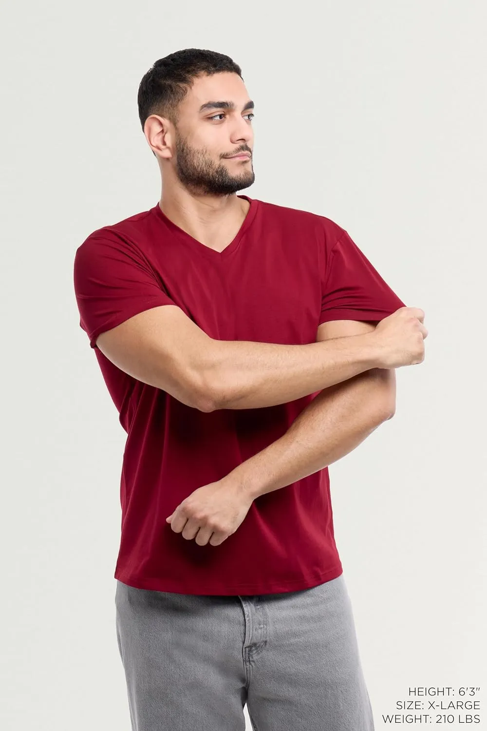 X RAY Men's V-Neck T-Shirts, Soft Cotton Short Sleeve Casual Slim Fit V Neck T Shirts for Men