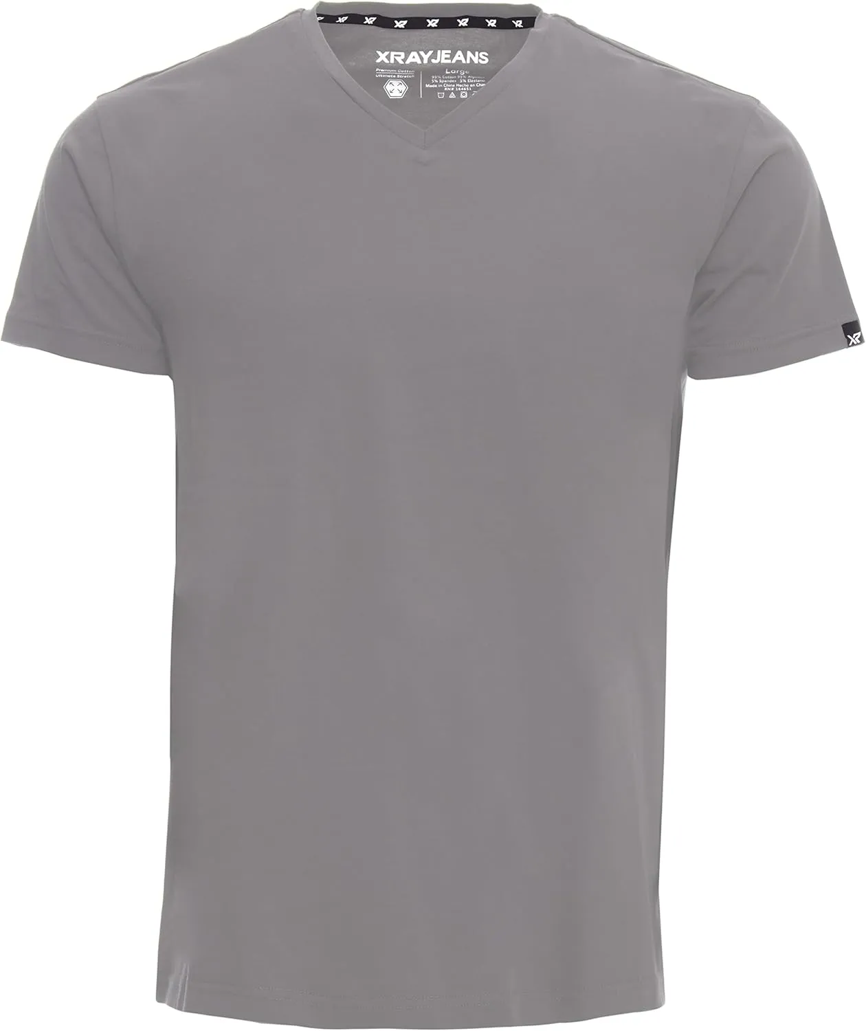 X RAY Men's V-Neck T-Shirts, Soft Cotton Short Sleeve Casual Slim Fit V Neck T Shirts for Men