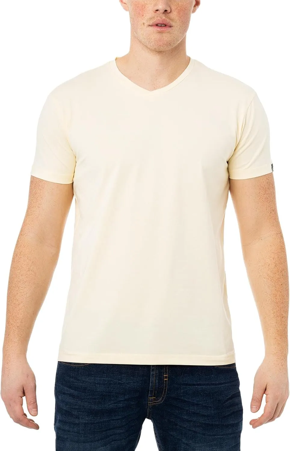 X RAY Men's V-Neck T-Shirts, Soft Cotton Short Sleeve Casual Slim Fit V Neck T Shirts for Men