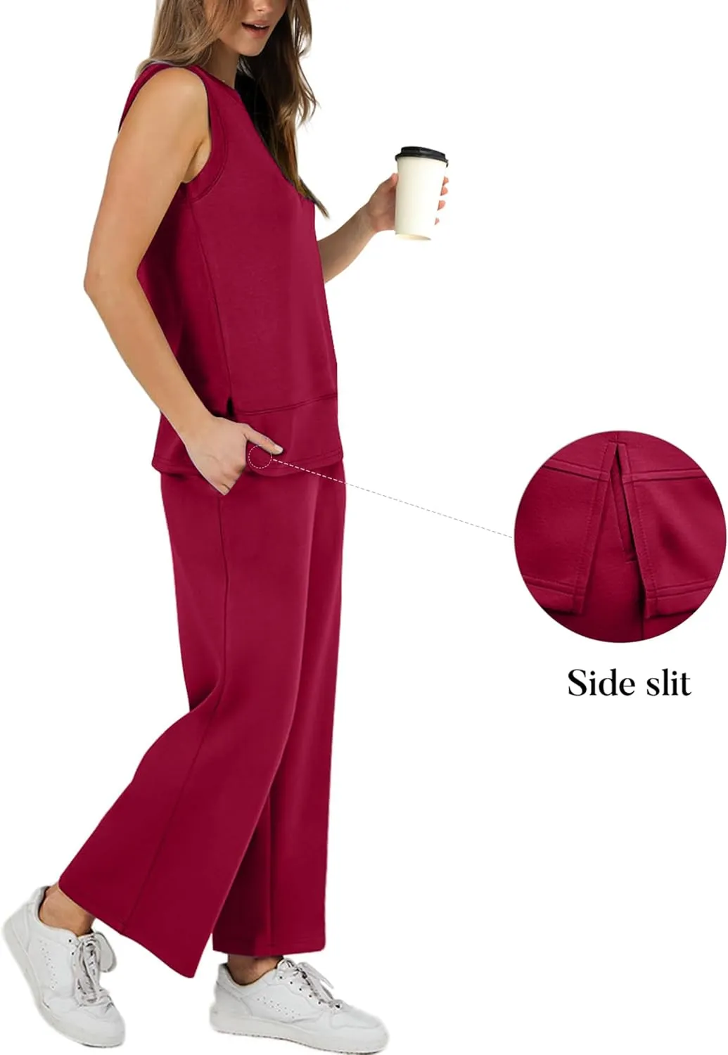 XIEERDUO Women's 2 Piece Outfits Summer Travel Tracksuit Loose Wide Leg Loungewear Comfy Lounge Sets S-3XL