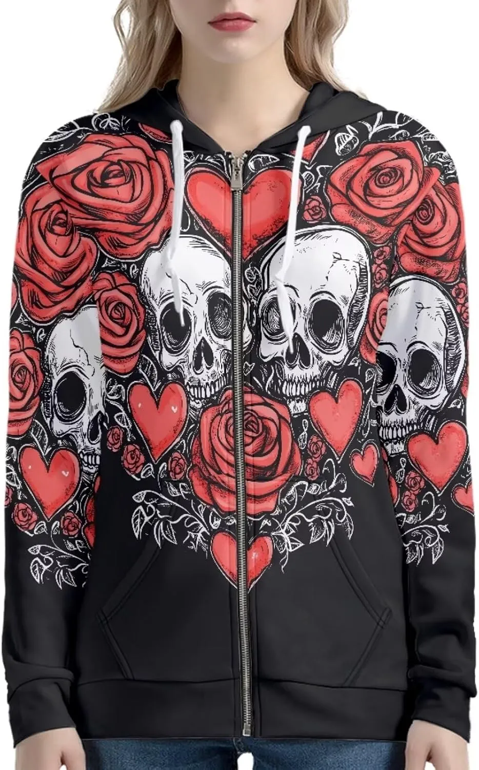 Zip Up Hoodie Women Long Sleeve Shirt Thin Fall Hooded Jackets Coat Zipper Sweatshirts